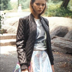 Black Silence Noise Midnight Quilted Bomber Jacket